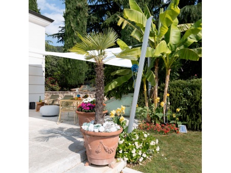 Alu-SimplE Sonnensegelmast aus Aluminium, Höhenverstellbar Mit Gleitschiene