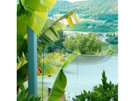 Alu-SimplE Sonnensegelmast aus Aluminium, Höhenverstellbar Mit Gleitschiene