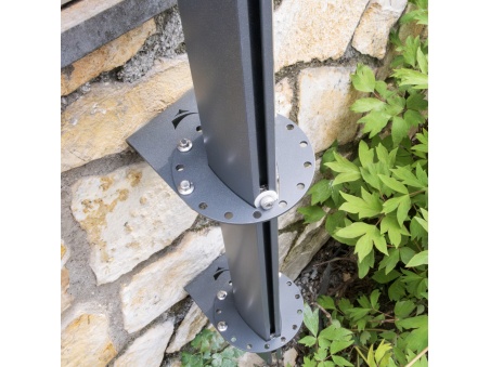 Alu-SimplE Sonnensegelmast aus Aluminium, Höhenverstellbar Mit Gleitschiene