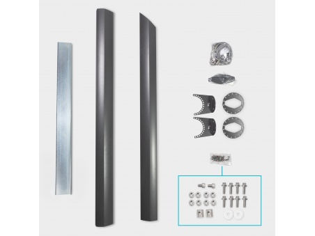 Alu-SimplE Sonnensegelmast aus Aluminium, Höhenverstellbar Mit Gleitschiene