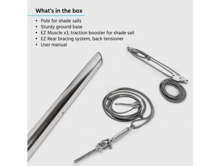 EZ Mast Edelstahl - der AISI 304 Edelstahl-Mast für Sonnensegel