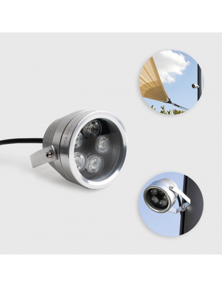 Außenstrahler Easy Lamp, ideal für Beleuchtung von Sonnensegel