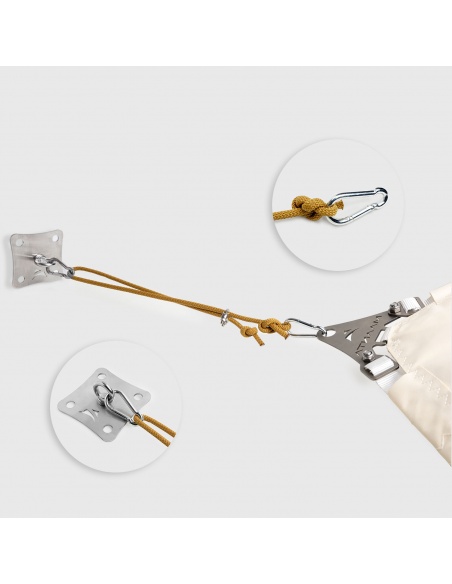 Kit Wandbefestigung SimplE Für Sonnensegel 1 Spanner, 1 Platte und 2m Segeltau