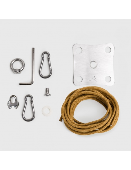 Kit Wandbefestigung SimplE Für Sonnensegel 1 Spanner, 1 Platte und 2m Segeltau