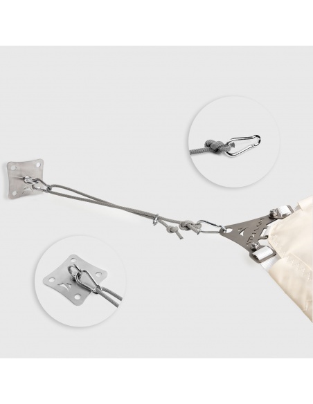 Kit Wandbefestigung SimplE Für Sonnensegel 1 Spanner, 1 Platte und 2m Segeltau