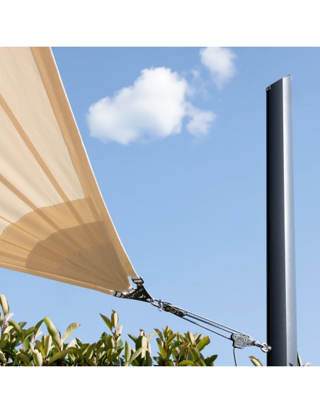 AluSimplE Sonnensegelmast aus Aluminium, Höhenverstellbar Mit