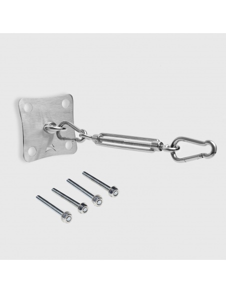 EZ Wall Fix Wandbefestigung Für Sonnensegel mit Spanner, Wandplatte und 2 Karabinerhaken