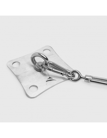 EZ Wall Fix Wandbefestigung Für Sonnensegel mit Spanner, Wandplatte und 2 Karabinerhaken