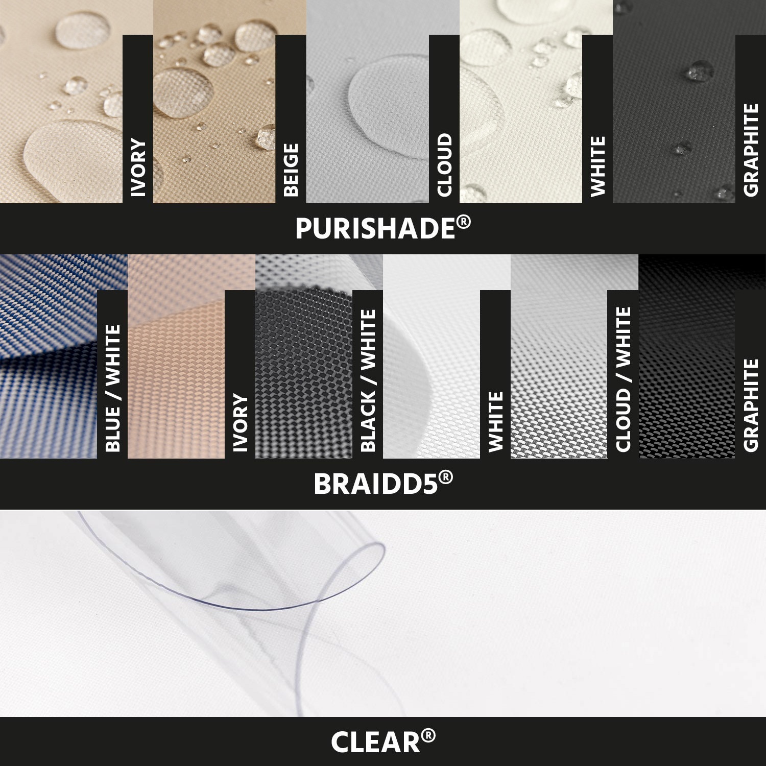 Stoffmuster Senkrechtmarkisen