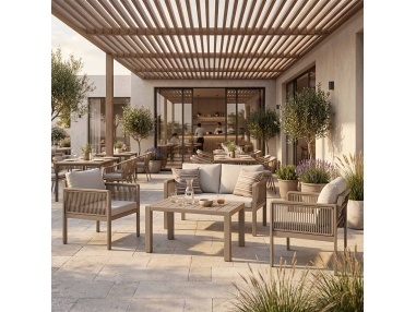 Genova: Handgefertigte Gartenlounge mit handgeflochtenem Seil