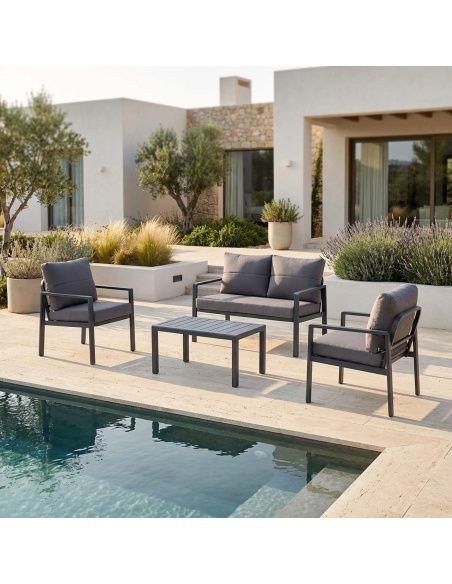 Siena Gartenlounge Set aus Aluminium modern