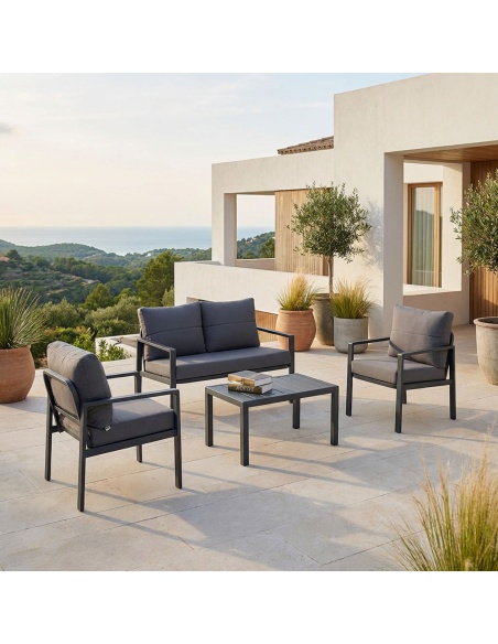 Siena Gartenlounge Set aus Aluminium modern