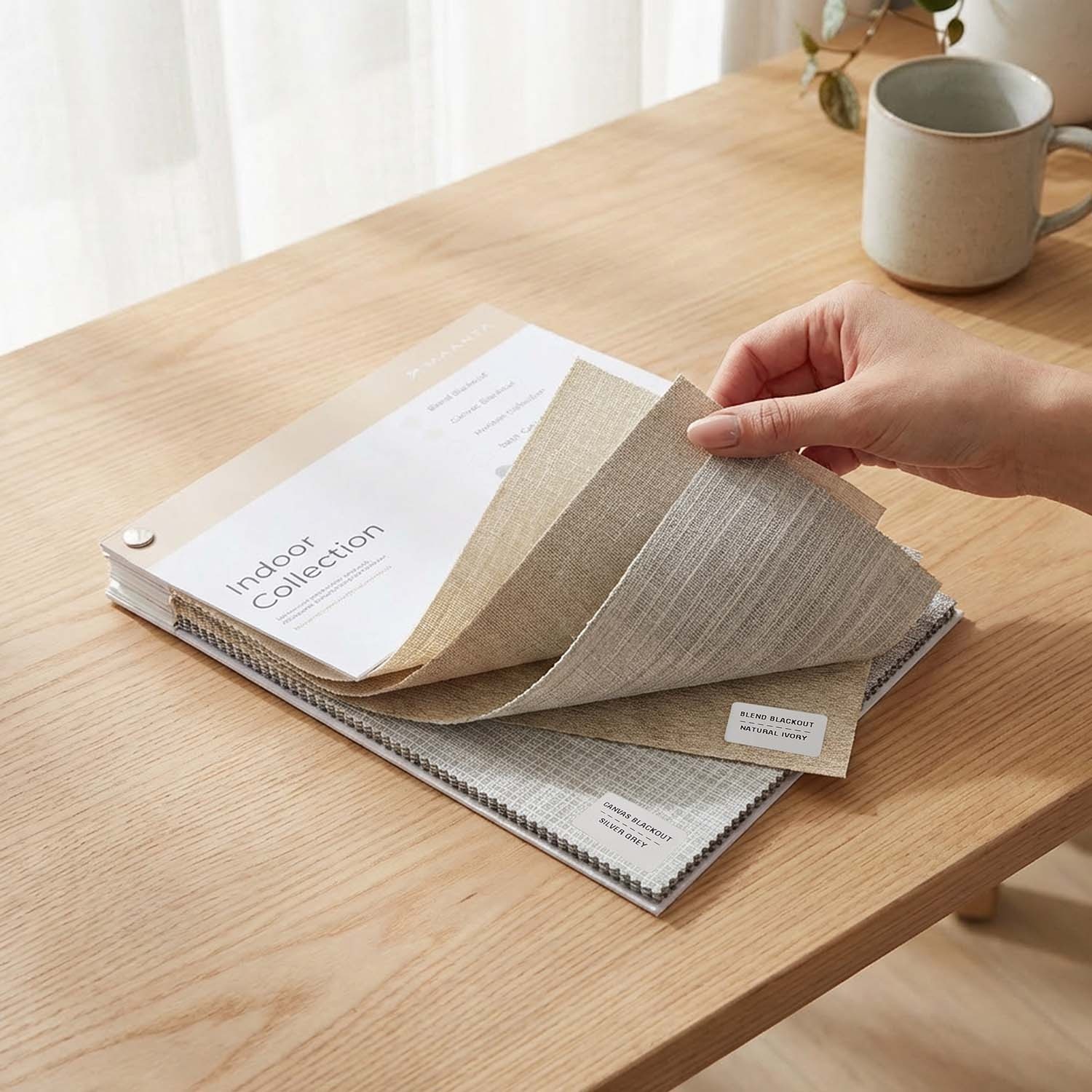 Stoffmuster Rollos: Farben & Materialien