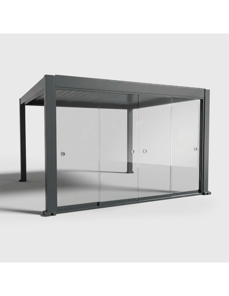 Glasschiebetüren für Lyra T6 - Pergola mit Glas geschlossen