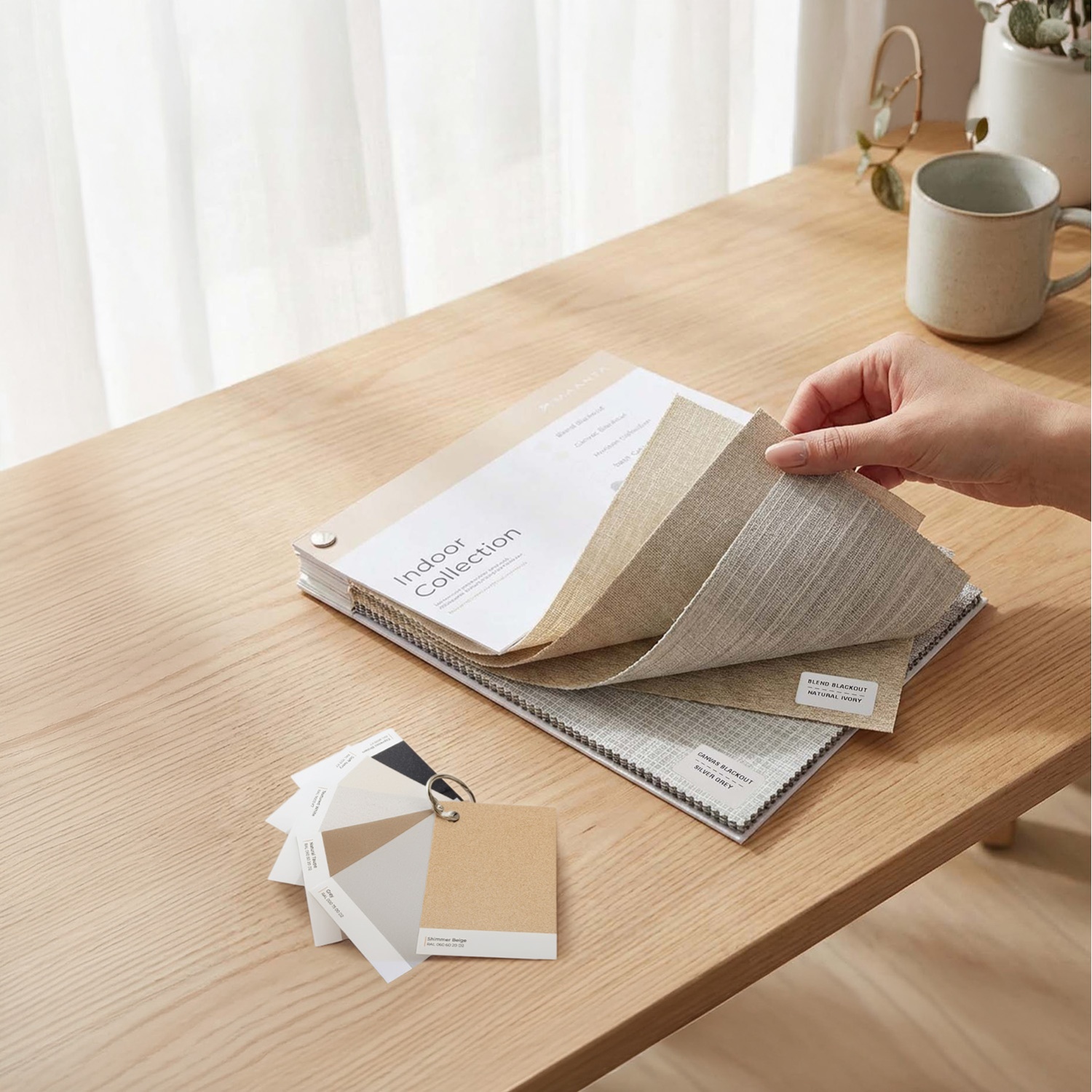 Stoffmuster Rollos: Farben & Materialien