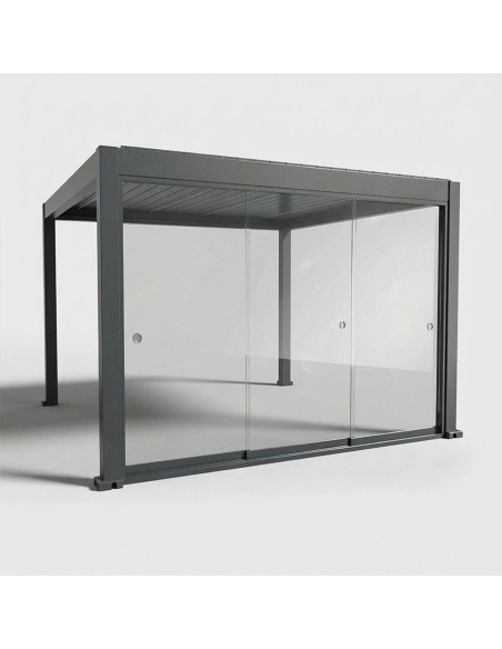 Glasschiebetüren für Lyra T6 - Pergola mit Glas geschlossen