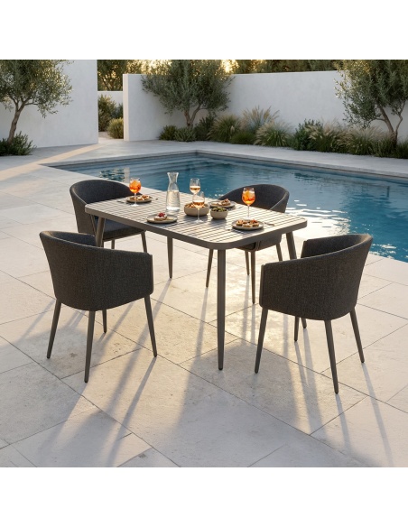 Conviva: Gartenesstisch aus Aluminium