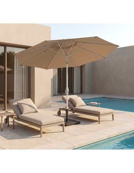 Lybra: Neigbarer Sonnenschirm mit Mittelmast und EquiTilt®-Technologie