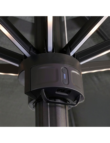 Hydrus: Professioneller Sonnenschirm mit Mittelmast 5×5 m und Ø6 m