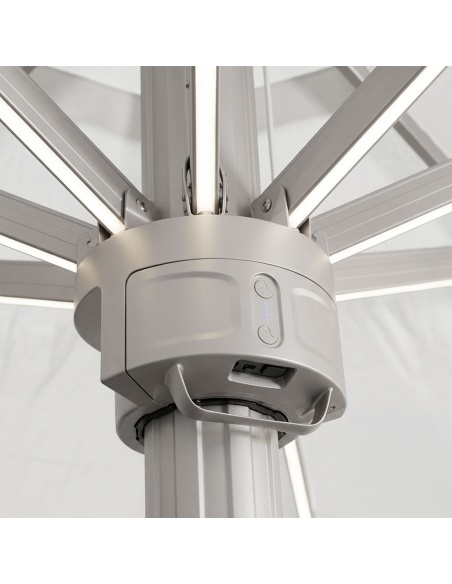 Hydrus: Professioneller Sonnenschirm mit Mittelmast 5×5 m und Ø6 m