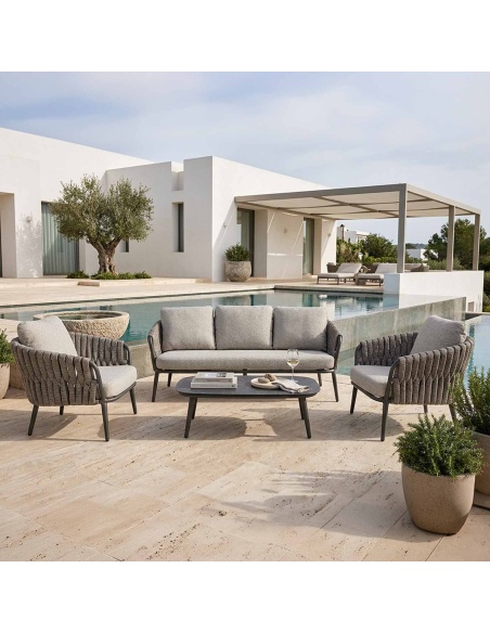 Quieta: 5-Sitzer Outdoor-Sofa-Set aus Aluminium und Rope