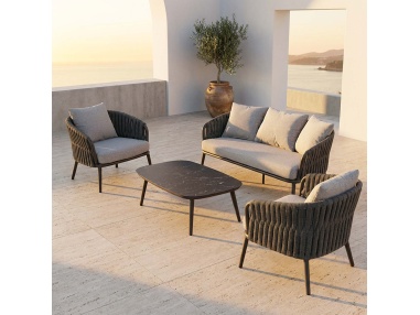Quieta: 5-Sitzer Outdoor-Sofa-Set aus Aluminium und Rope