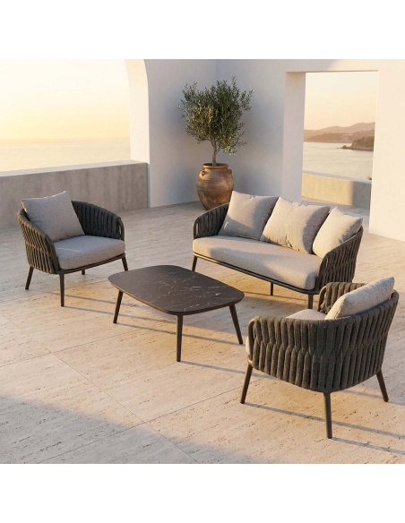 Quieta: 5-Sitzer Outdoor-Sofa-Set aus Aluminium und Rope