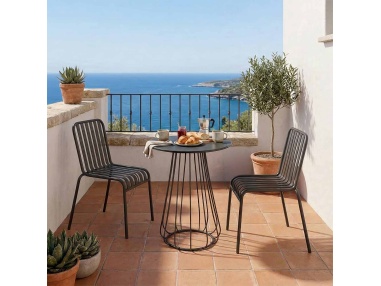 Plaka: Outdoor-Bistrotisch im Design aus Eisenrundstab