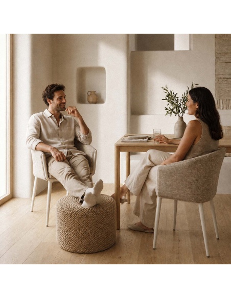 Thyrea: Geflochtener Outdoor-Pouf im Maanta Design