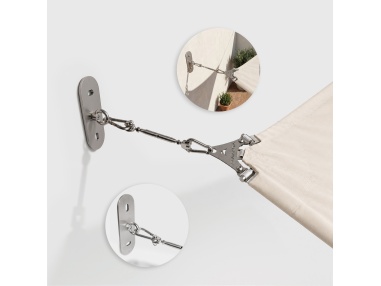Sartya: Wandplatten-Set für Sonnensegel an gedämmter Fassade