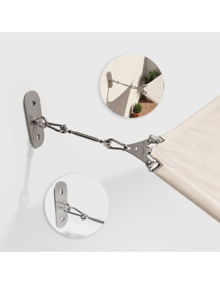 Sartya: Wandplatten-Set für Sonnensegel an gedämmter Fassade
