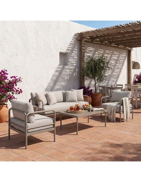 Melina: Outdoor-Lounge-Set mit extra-dicken Kissen