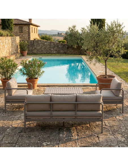 Melina: Outdoor-Lounge-Set mit extra-dicken Kissen