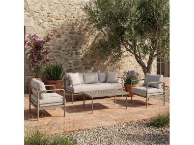 Melina: Outdoor-Lounge-Set mit extra-dicken Kissen