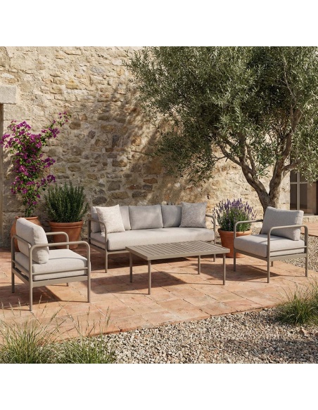 Melina: Outdoor-Lounge-Set mit extra-dicken Kissen