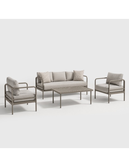 Melina: Outdoor-Lounge-Set mit extra-dicken Kissen