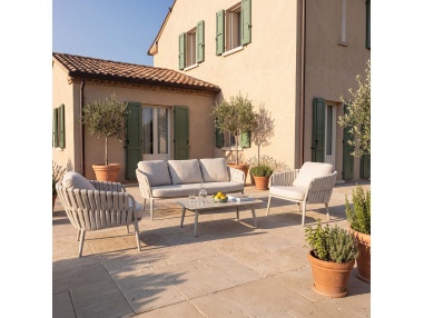 Quieta: 5-Sitzer Outdoor-Sofa-Set aus Aluminium und Rope