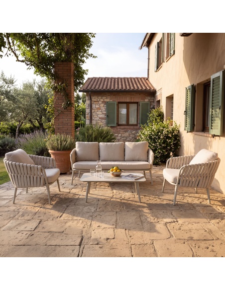 Quieta: 5-Sitzer Outdoor-Sofa-Set aus Aluminium und Rope