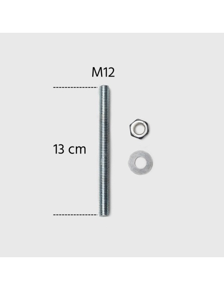 Set 4 Gewindestangen aus verzinktem Stahl M12  Länge 13 cm