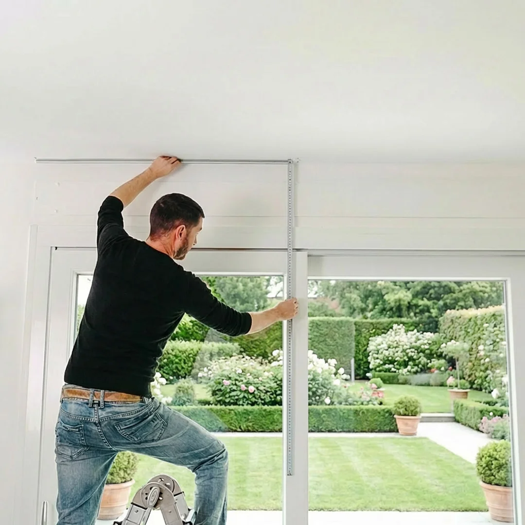 Schema Höhe Rollo - vom Befestigungspunkt bis zur Fensterbank oder zum Boden