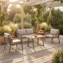 Parma - Aluminium- und Iroko-Holz Gartenlounge